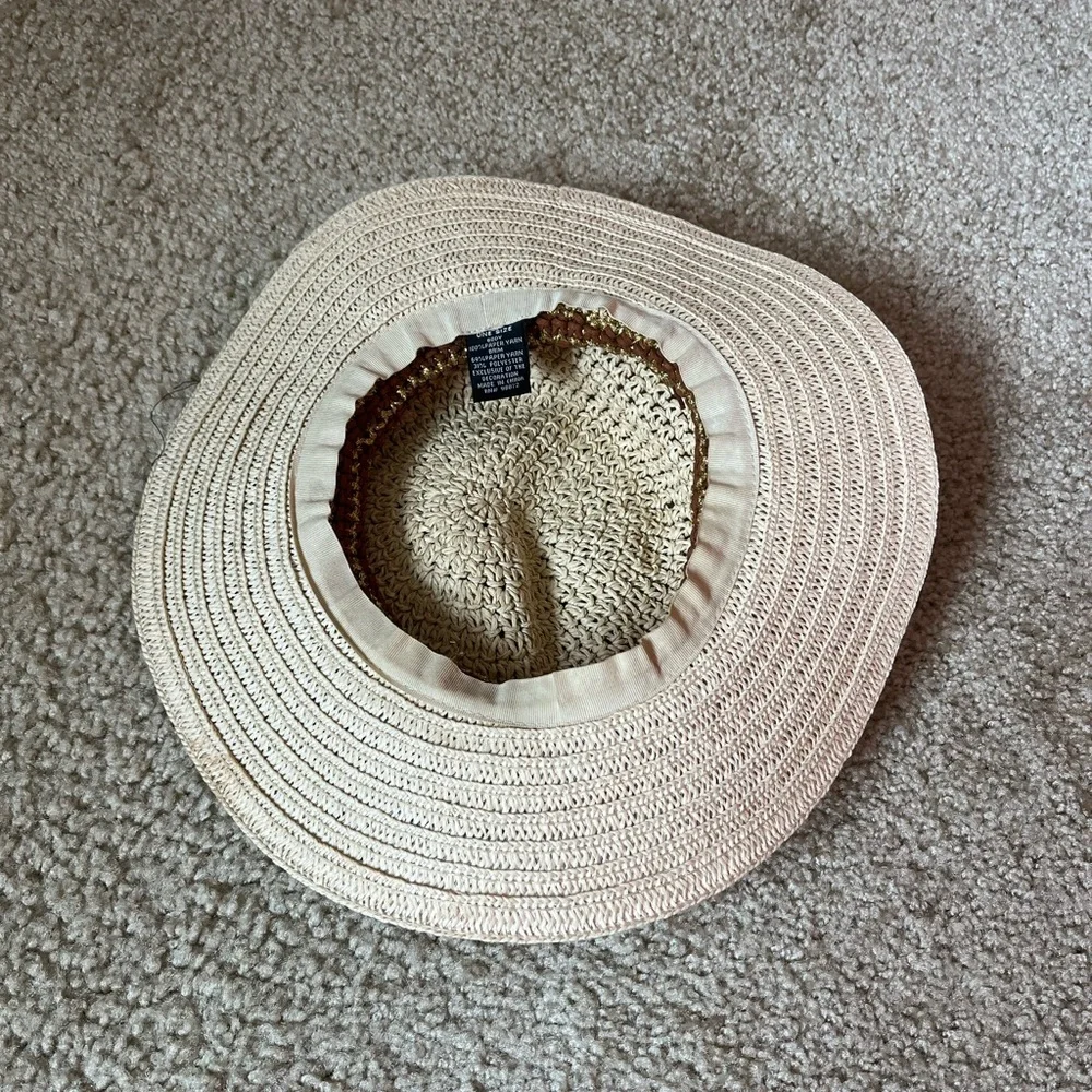 Straw Crochet Woven Sun Hat Panama Hat - beige brown